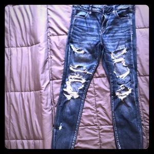 American Eagle next level stretch jeans with holes
